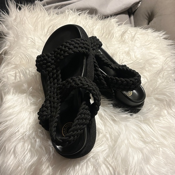 Dries Van Noten Black Braided Sandals - Picture 2 of 5